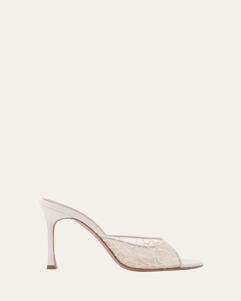 Alexa Lace Stiletto Mule Sandals
